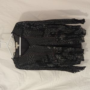 Coldwater Creek Black White Blouse XL